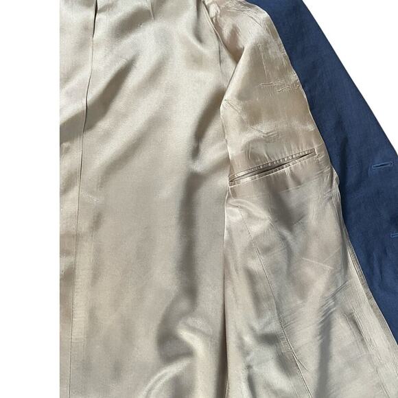 Ellis Sport Coat Blazer Light Blue Made in USA Size 43 R 100% Linen Work Wear - Picture 9 of 14